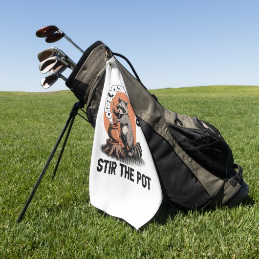 Retro Halloween Feral Time om de pot te roeren Golfhanddoek (Groen)