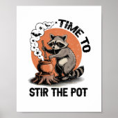 Retro Halloween Feral Time om de pot te roeren Poster (Voorkant)