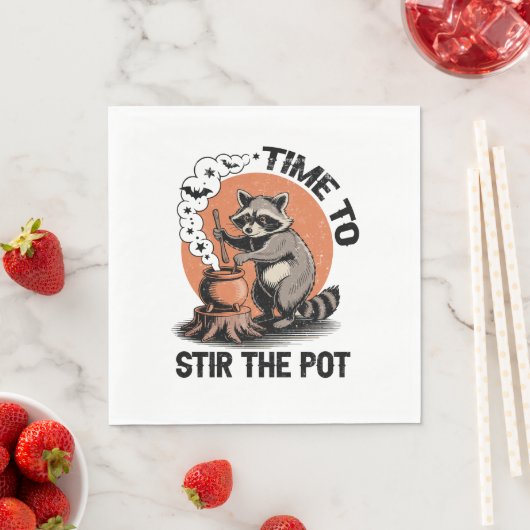 Retro Halloween Feral Time om de pot te roeren Servet (Insitu)