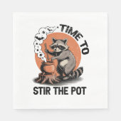 Retro Halloween Feral Time om de pot te roeren Servet (Voorkant)