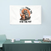 Retro Halloween Feral Time om de pot te roeren Spandoek (Beurs)