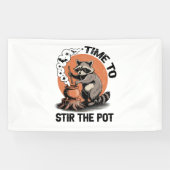 Retro Halloween Feral Time om de pot te roeren Spandoek (Horizontaal)