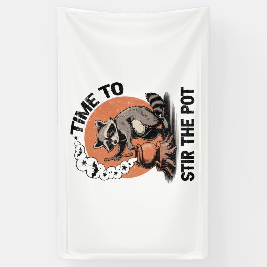 Retro Halloween Feral Time om de pot te roeren Spandoek (Verticaal)