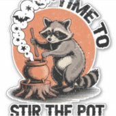 Retro Halloween Feral Time om de pot te roeren Sticker (Voorkant)