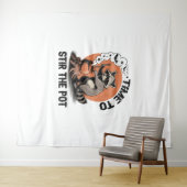 Retro Halloween Feral Time om de pot te roeren Wandkleed (In Situ (horizontaal))