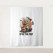 Retro Halloween Feral Time om de pot te roeren Wandkleed (Voorkant)