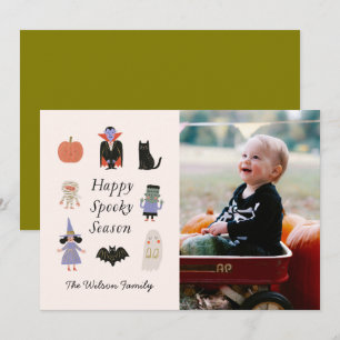 Retro Halloween-figuren Aangepaste gezelfoto