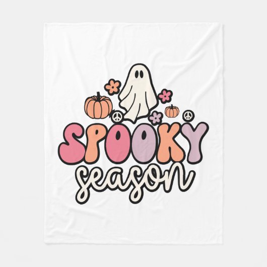Retro Halloween Fleece Deken (Voorkant)