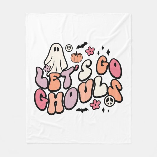 Retro Halloween Fleece Deken (Voorkant)