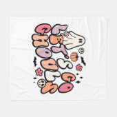 Retro Halloween Fleece Deken (Voorkant (Horizontaal))