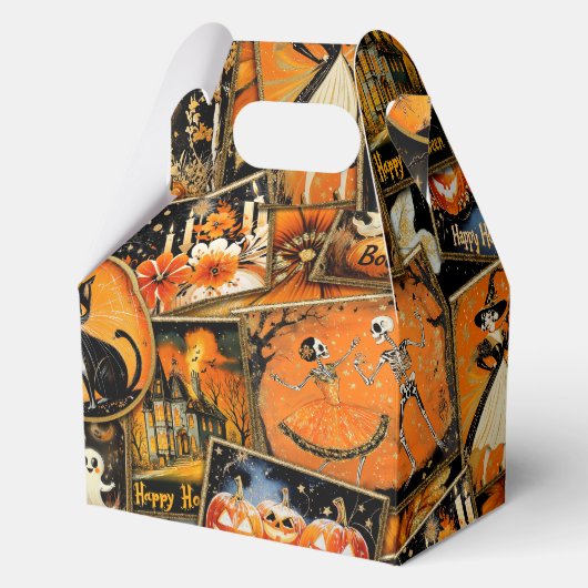 Retro  Halloween Fun Collage Bedankdoosjes (Voorkant)