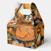 Retro  Halloween Fun Collage Bedankdoosjes (Achterkant)