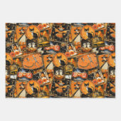 Retro  Halloween Fun Collage Inpakpapier Vel (Voorkant 3)