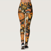Retro Halloween Fun Collage Leggings (Achterkant)