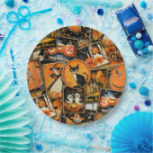 Retro  Halloween Fun Collage Papieren Bordje (Feest)