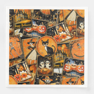 Retro  Halloween Fun Collage Servet