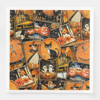 Retro Halloween Fun Collage Servet