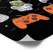 Retro Halloween-gamecontroller skelet spel Ha Poster (Hoek)
