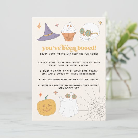 Retro Halloween Games Boo Buurman Spel Kaart Sign (Staand voorkant)