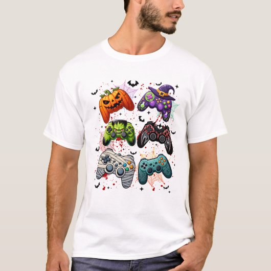 Retro Halloween Gaming Controller T-shirt (Voorkant)