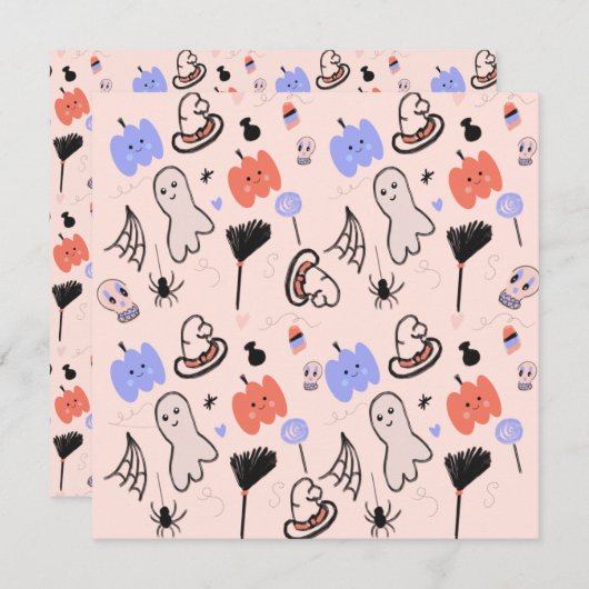 Retro Halloween  Gedekte Doodles (Voorkant / Achterkant)