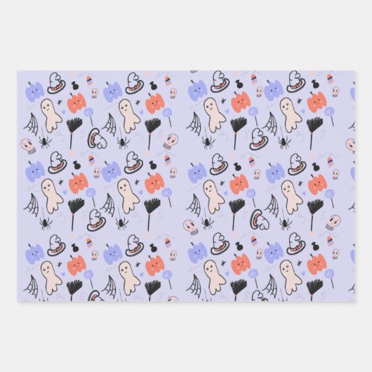 Retro Halloween  Gedekte Doodles Inpakpapier Vel (Voorkant 2)