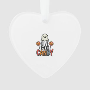Retro Halloween Geef Me Snoep Geest T-Shirt Ontwer Ornament