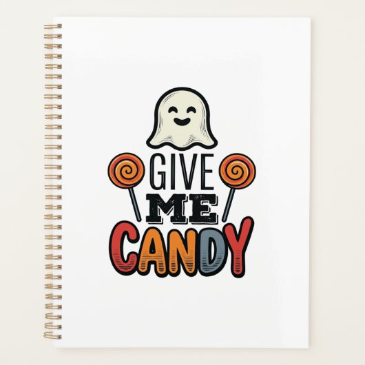 Retro Halloween Geef Me Snoep Geest T-shirt Ontwer Planner (Voorkant)