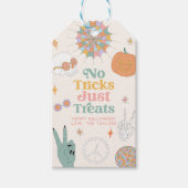 Retro Halloween Geen Streken Alleen Treats Cadeaulabel (Voorkant)