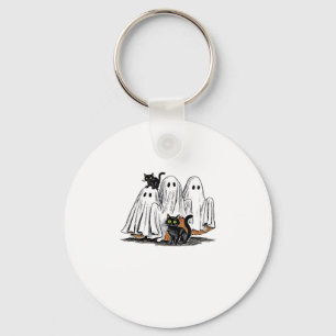 Retro Halloween Geest en Kat Oversized T-shirt Sleutelhanger