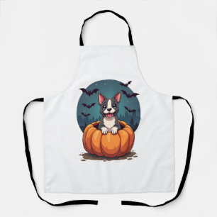 Retro Halloween Geest Franse Bulldog Gotische Png Schort