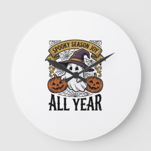Retro Halloween Geest Spokerig Seizoen Vreugde Shi Grote Klok