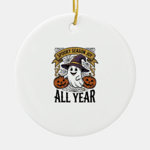 Retro Halloween Geest Spokerig Seizoen Vreugde Shi Keramisch Ornament