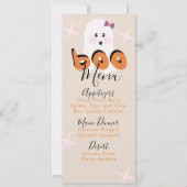 Retro Halloween Geest Verjaardagsfeest Menu (Voorkant)