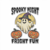 Retro Halloween Geest Verschrikkelijke Pompoen Shi Sticker (Voorkant)