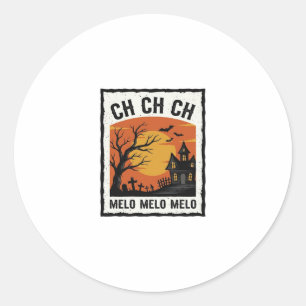 Retro Halloween Geheime Boom Silhouet Shirt De Ronde Sticker
