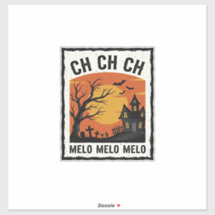Retro Halloween Geheime Boom Silhouet Shirt De Sticker