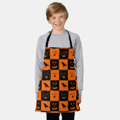 Retro Halloween Gezichten schort (Gedragen)