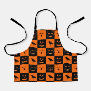 Retro Halloween Gezichten schort
