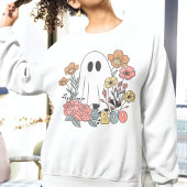 Retro Halloween Ghost Boo en Flowers Trui