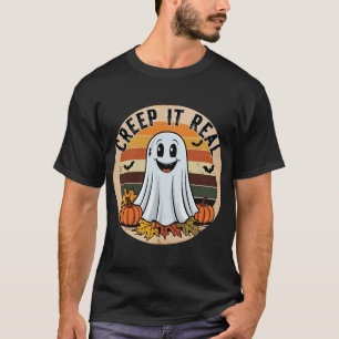 Retro Halloween Ghost "Creep It Real" ! T-shirt
