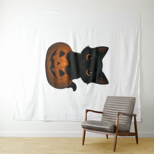 Retro Halloween Ghost en Cat Oversized T-Shirt Wandkleed (In Situ (horizontaal))