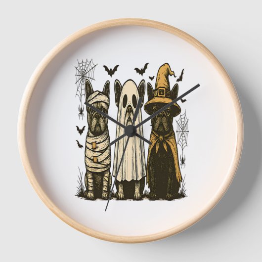 Retro Halloween Ghost Franse Bulldog Gothic PNG (Voorkant)