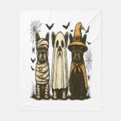 Retro Halloween Ghost Franse Bulldog Gothic PNG Fleece Deken (Voorkant)