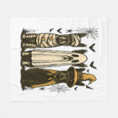 Retro Halloween Ghost Franse Bulldog Gothic PNG Fleece Deken (Voorkant (Horizontaal))