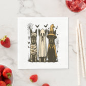 Retro Halloween Ghost Franse Bulldog Gothic PNG Servet (Insitu)