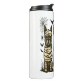 Retro Halloween Ghost Franse Bulldog Gothic PNG Thermosbeker (Gedraaid links)