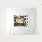 Retro Halloween Ghost Franse Bulldog Gothic PNG Wandkleed (Voorkant (horizontaal))