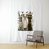 Retro Halloween Ghost Franse Bulldog Gothic PNG Wandkleed (In situ)