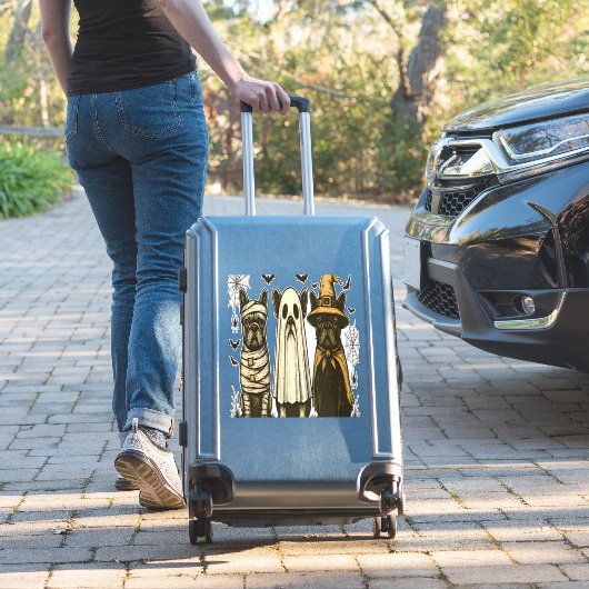 Retro Halloween Ghost French Bulldog Gothic Png Sticker (Koffer Insitu)